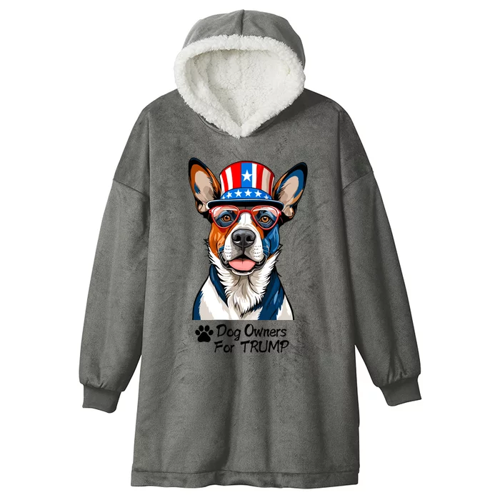 Patriotic Dog Owners For Trump Hooded Wearable Blanket