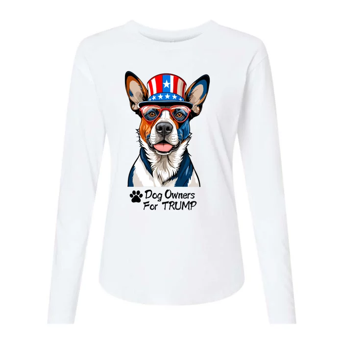 Patriotic Dog Owners For Trump Womens Cotton Relaxed Long Sleeve T-Shirt