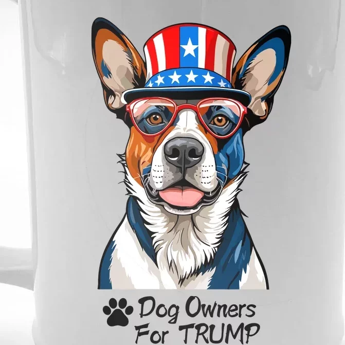 Patriotic Dog Owners For Trump Front & Back Beer Stein