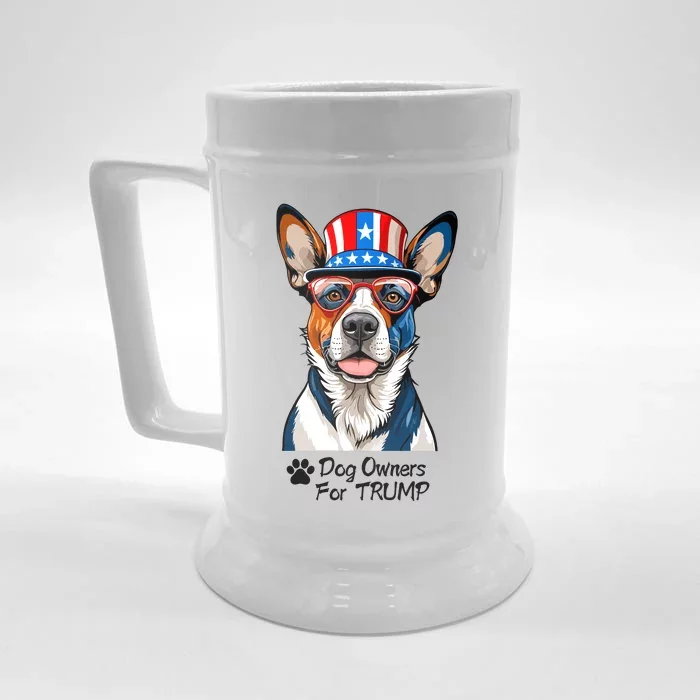 Patriotic Dog Owners For Trump Front & Back Beer Stein