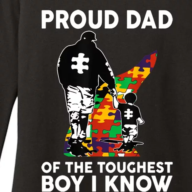 Proud Dad Of The Toughest Boy I Know Autism Awareness Womens CVC Long Sleeve Shirt