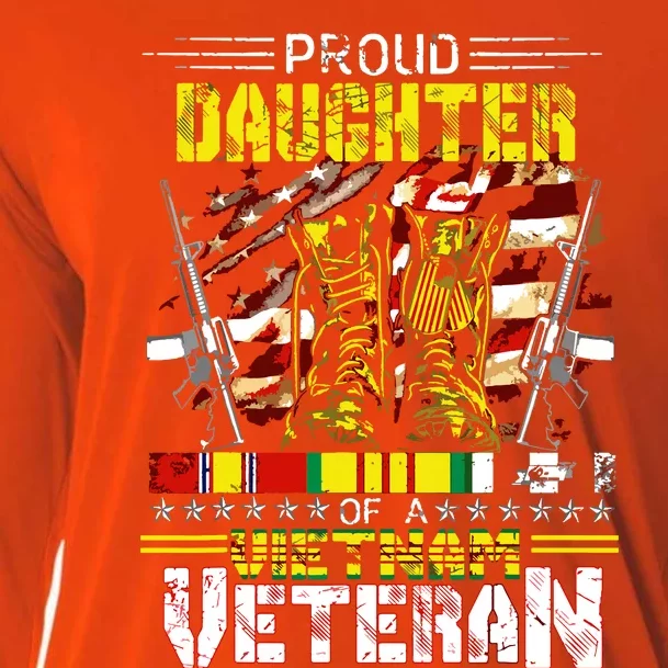 Proud Daughter Of A Vietnam Veteran Vietnam War Vet Cooling Performance Long Sleeve Crew