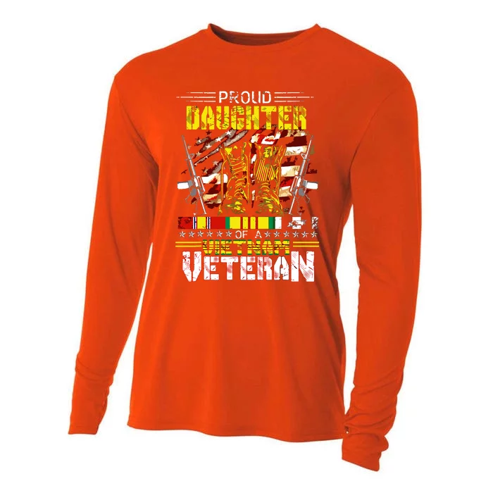 Proud Daughter Of A Vietnam Veteran Vietnam War Vet Cooling Performance Long Sleeve Crew