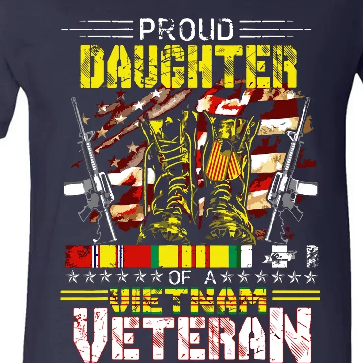 Proud Daughter Of A Vietnam Veteran Vietnam War Vet V-Neck T-Shirt