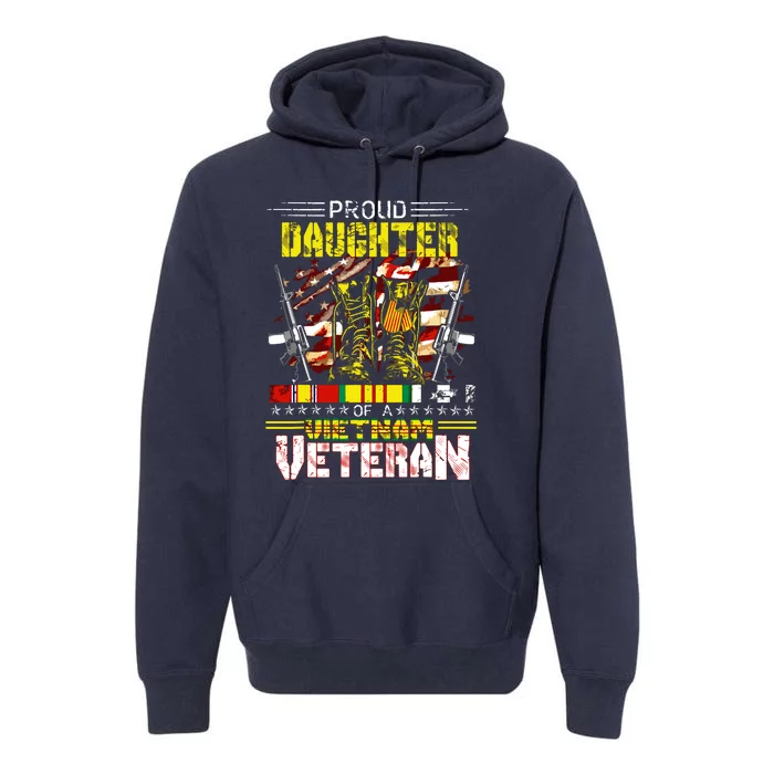 Proud Daughter Of A Vietnam Veteran Vietnam War Vet Premium Hoodie