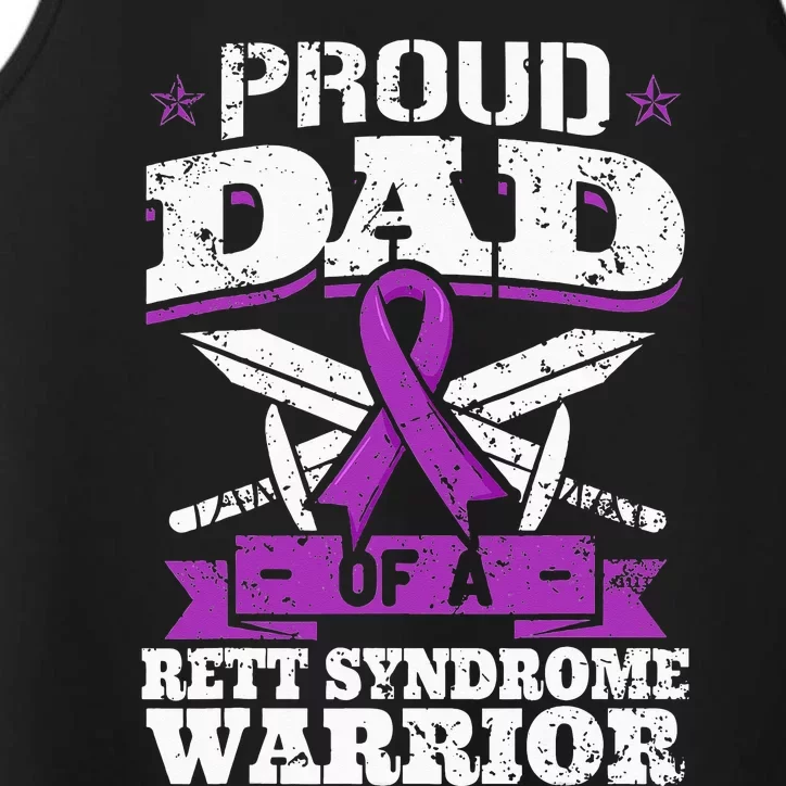 Proud Dad Of A Rett Syndrome Warrior RTT Awareness Daddy Performance Tank