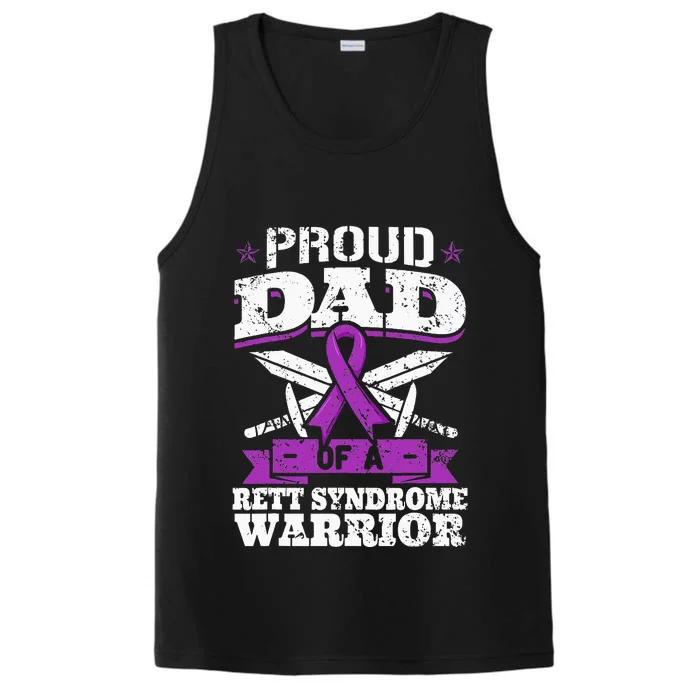 Proud Dad Of A Rett Syndrome Warrior RTT Awareness Daddy Performance Tank