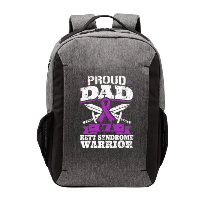 Proud Dad Of A Rett Syndrome Warrior RTT Awareness Daddy Vector Backpack