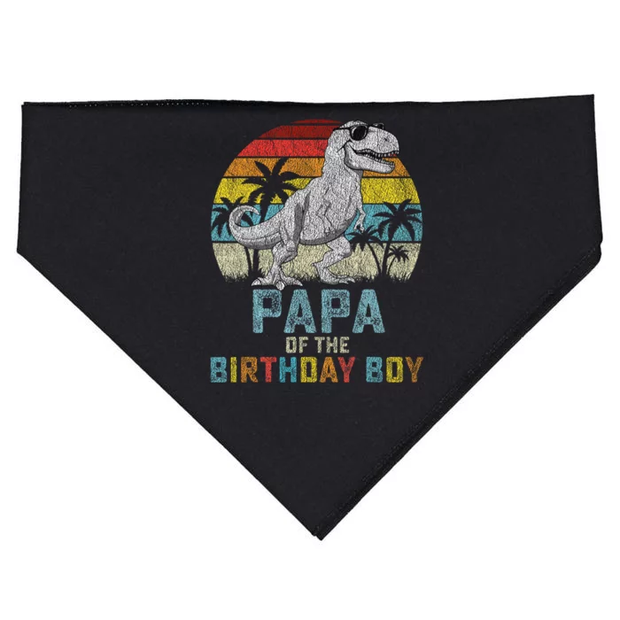 Papa Dinosaur Of The Birthday Matching Family USA-Made Doggie Bandana