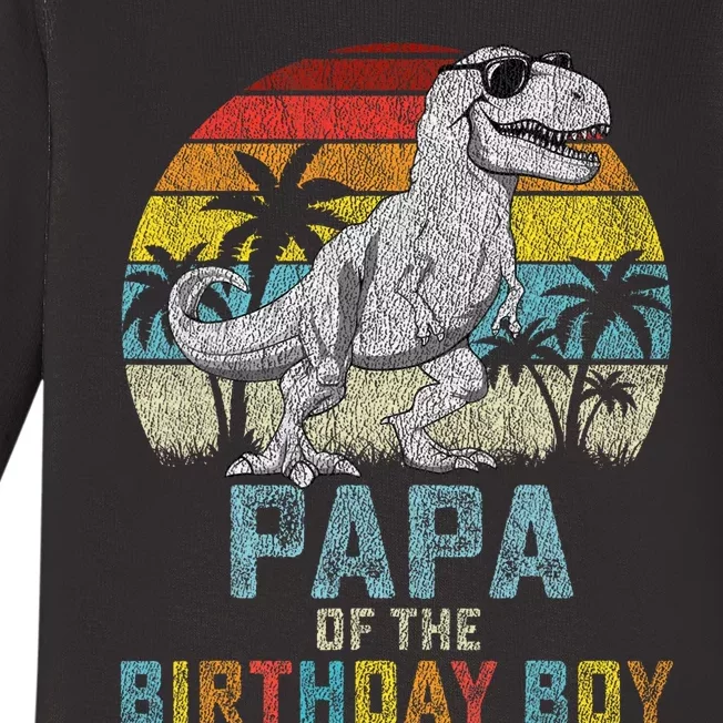 Papa Dinosaur Of The Birthday Matching Family Baby Long Sleeve Bodysuit