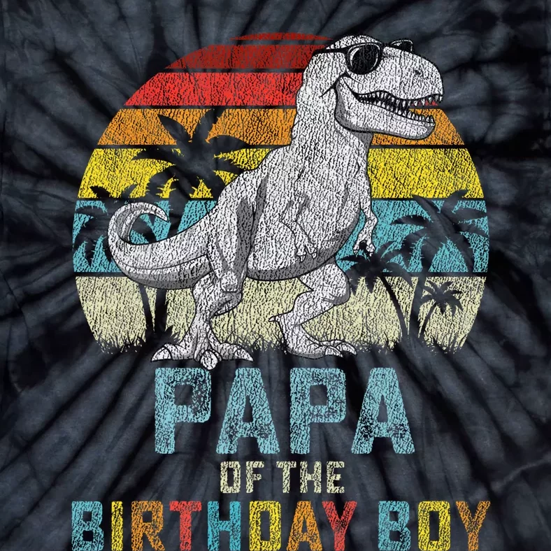 Papa Dinosaur Of The Birthday Matching Family Tie-Dye T-Shirt