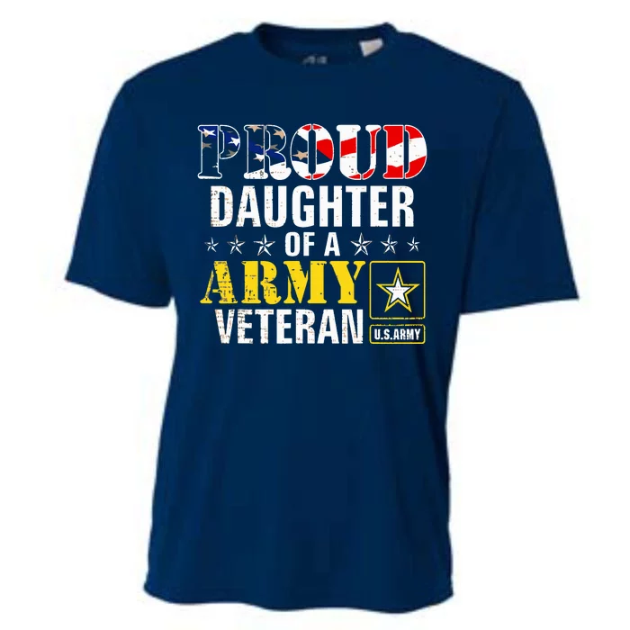 Proud Daughter Of A Army Veteran American Flag Military Gift Cooling Performance Crew T-Shirt