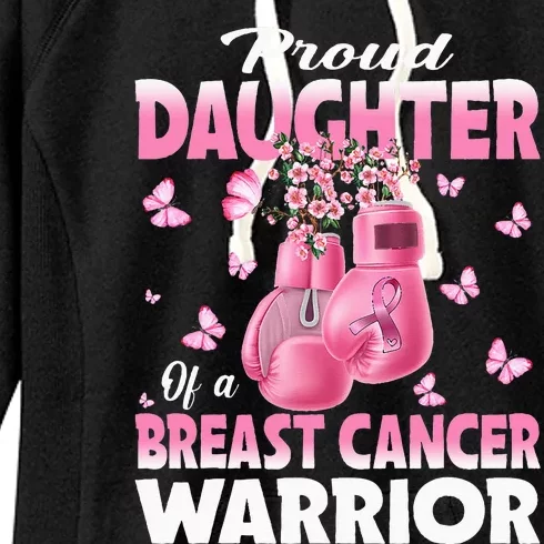 Proud Daughter Of A Breast Cancer Warrior Boxing Gloves Women's Fleece Hoodie