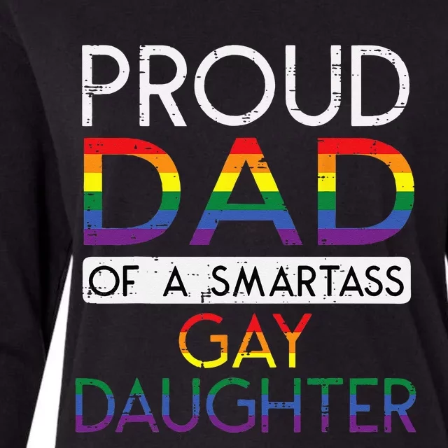 Proud Dad Of A Gay Daughter Straight Ally LGBTQ Pride Month Womens Cotton Relaxed Long Sleeve T-Shirt