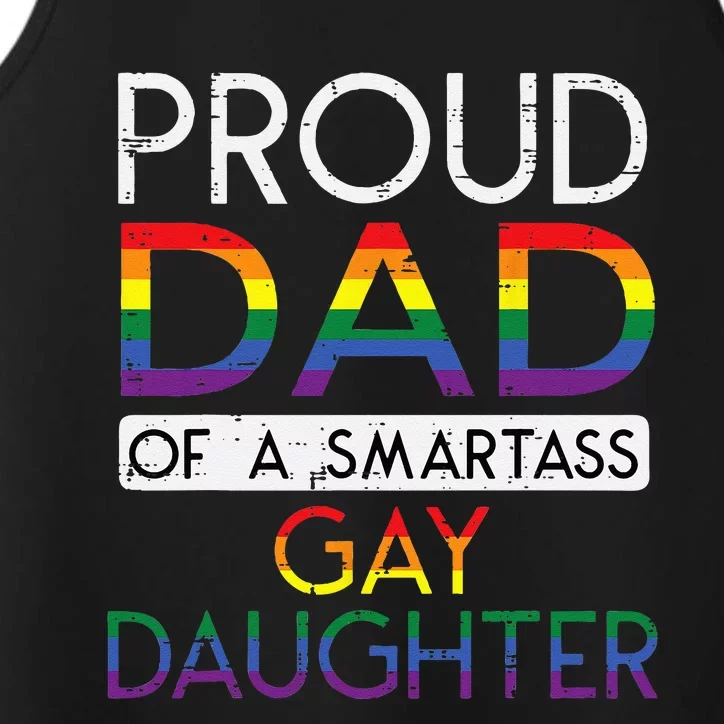 Proud Dad Of A Gay Daughter Straight Ally LGBTQ Pride Month Performance Tank