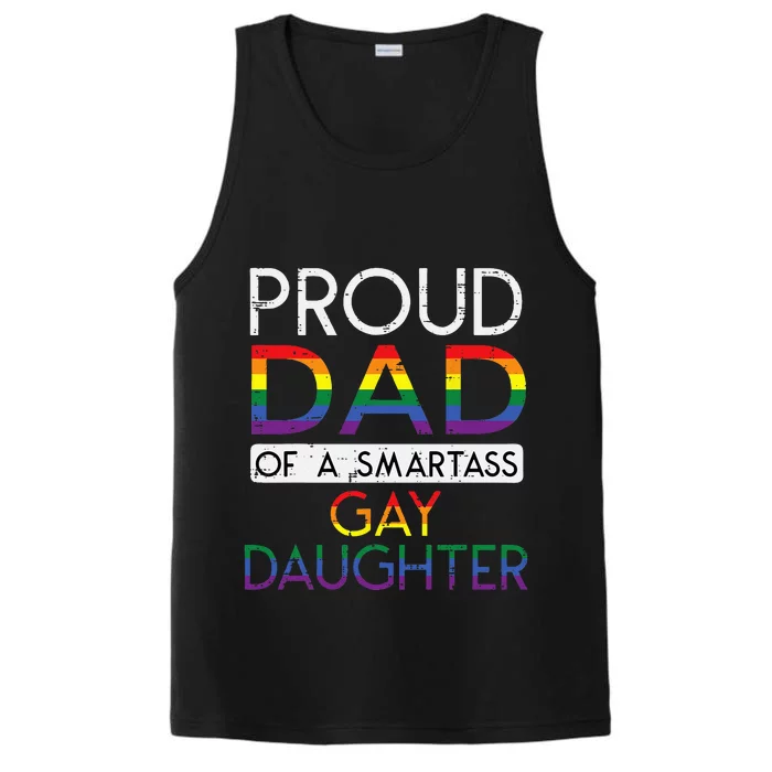 Proud Dad Of A Gay Daughter Straight Ally LGBTQ Pride Month Performance Tank