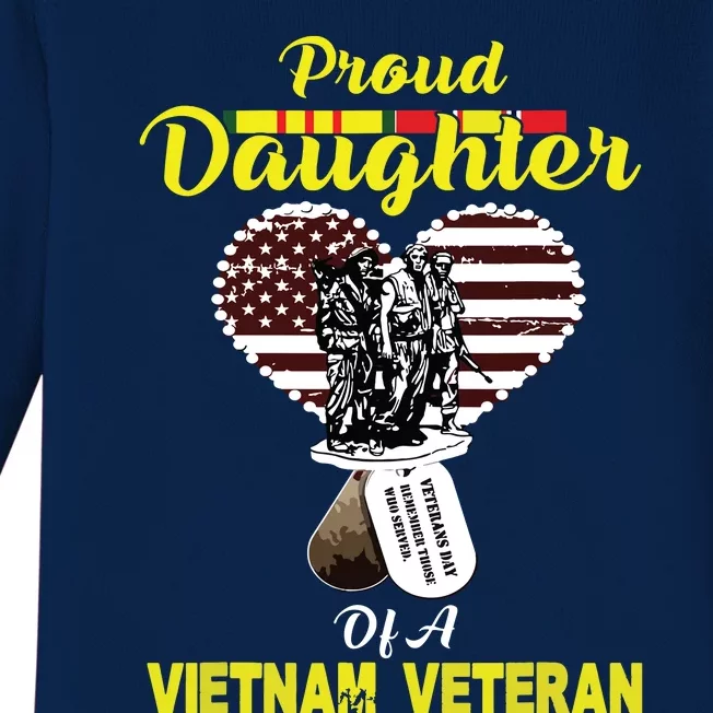 Proud Daughter Of A Vietnam Veteran T Veterans Day Baby Long Sleeve Bodysuit