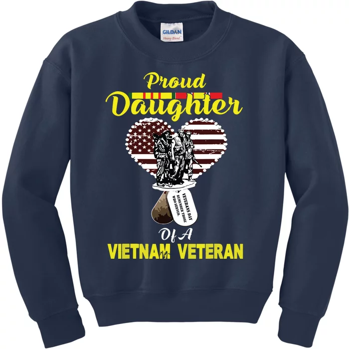 Proud Daughter Of A Vietnam Veteran T Veterans Day Kids Sweatshirt