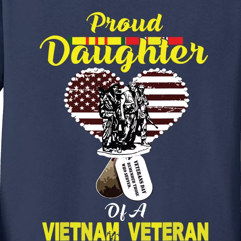 Proud Daughter Of A Vietnam Veteran T Veterans Day Kids Long Sleeve Shirt