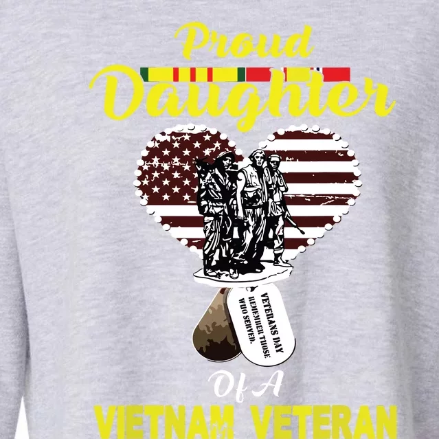 Proud Daughter Of A Vietnam Veteran T Veterans Day Cropped Pullover Crew