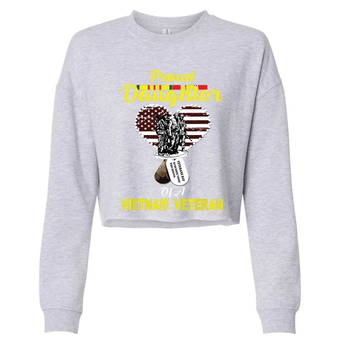 Proud Daughter Of A Vietnam Veteran T Veterans Day Cropped Pullover Crew