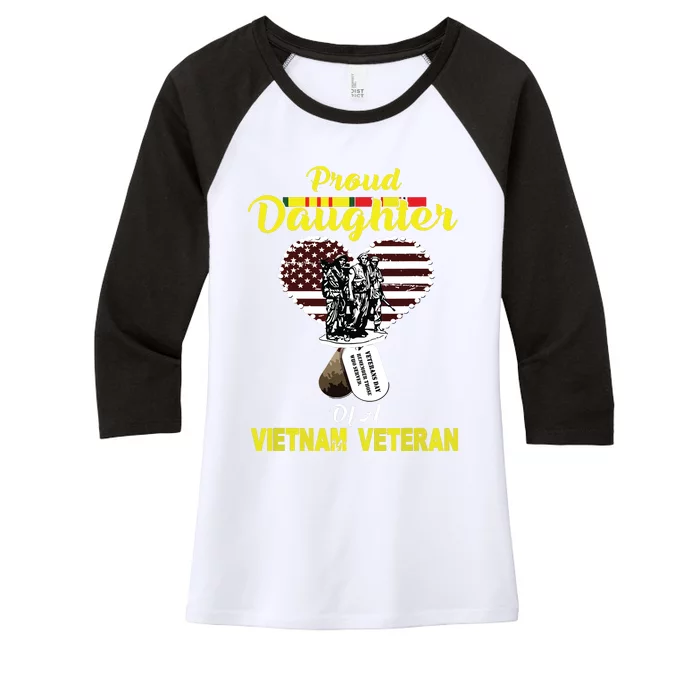 Proud Daughter Of A Vietnam Veteran T Veterans Day Women's Tri-Blend 3/4-Sleeve Raglan Shirt