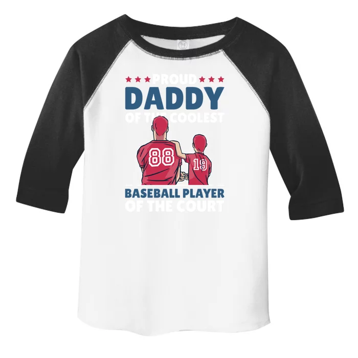 Proud Daddy Of The Coolest Baseball Player For Father's Day Gift Toddler Fine Jersey T-Shirt