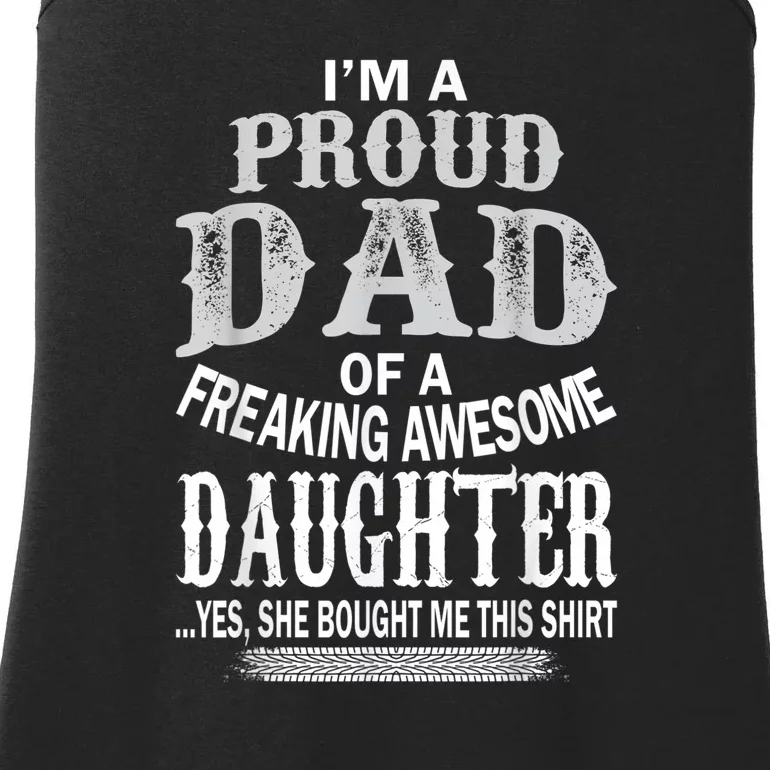 Proud Dad Of A Freaking Awesome Daughter Christmas Ladies Essential Tank