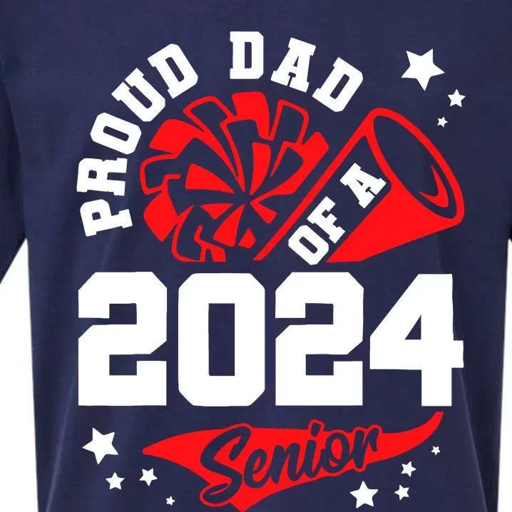 Proud Dad Of A 2024 Senior Cheer Dad Graduation Party Sueded Cloud Jersey T-Shirt