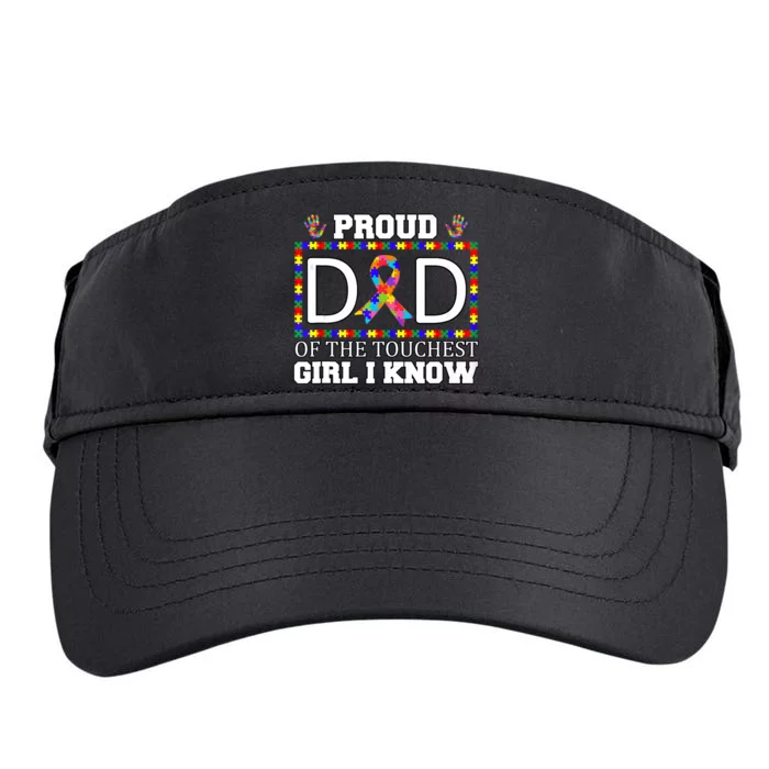 Proud Dad Of The Toughest Girl I Know Autism Awareness Gifts Adult Drive Performance Visor