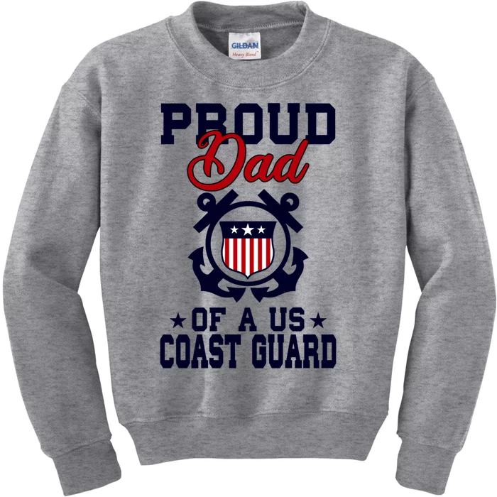 Proud Dad Of A Us Coast Guard Gift Kids Sweatshirt