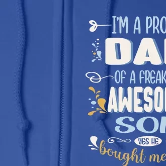 Proud Dad Of Awesome Son Funny Fathers Day Gift Full Zip Hoodie