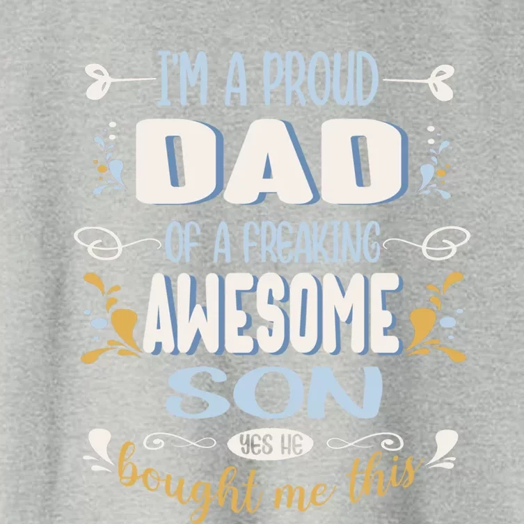 Proud Dad Of Awesome Son Funny Fathers Day Gift Women's Crop Top Tee