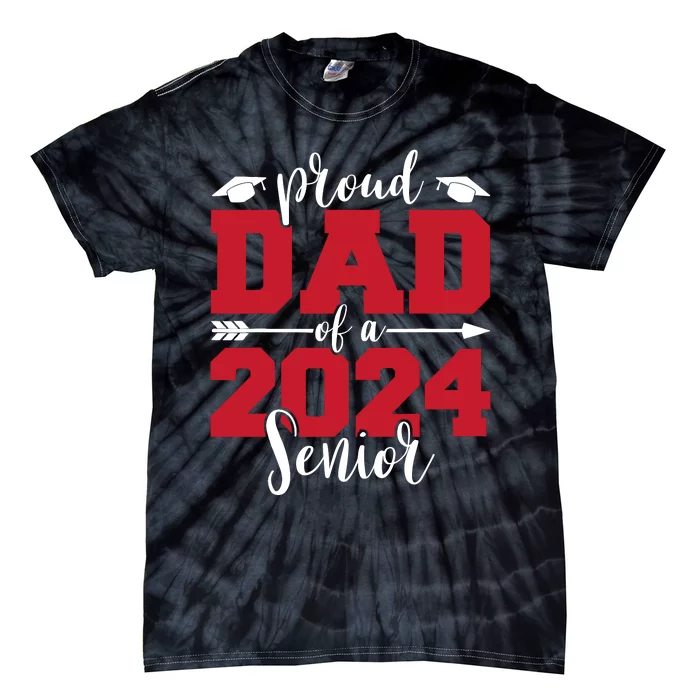 Proud Dad Of A 2024 Senior Graduate Family Graduation Tie-Dye T-Shirt