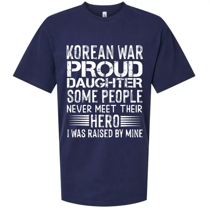 Proud Daughter Of A Korean War Veteran Vintage Distressed Sueded Cloud Jersey T-Shirt