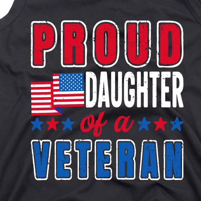 Proud Daughter Of A Veteran Patriotic Veterans Day Usa Flag Tank Top