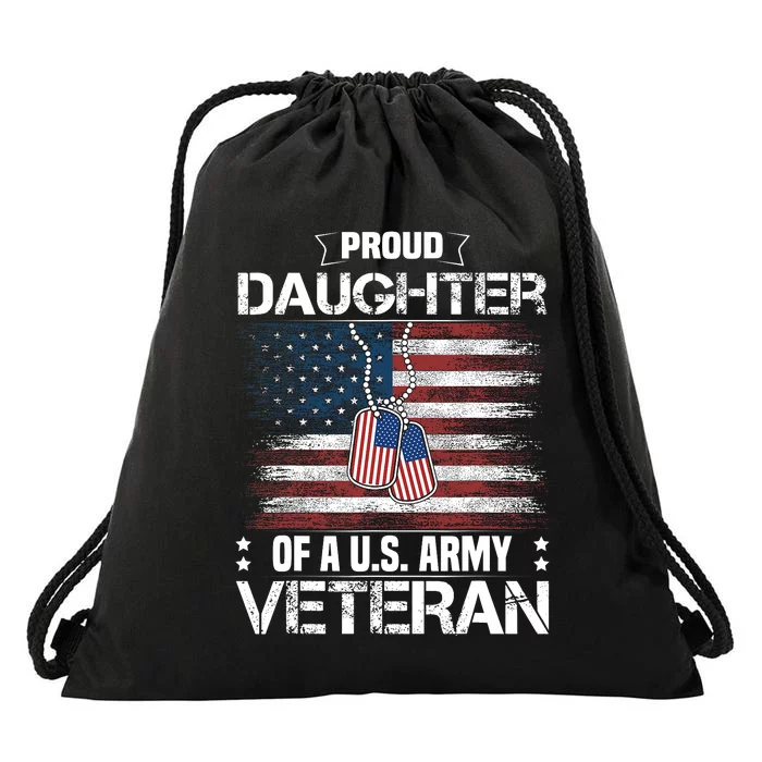 Proud Daughter Of A Us_ Army Veteran Day Family Matching Drawstring Bag