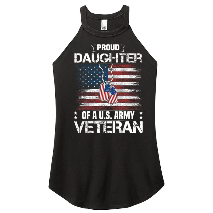 Proud Daughter Of A Us_ Army Veteran Day Family Matching Women’s Perfect Tri Rocker Tank