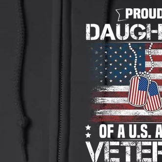 Proud Daughter Of A Us_ Army Veteran Day Family Matching Full Zip Hoodie