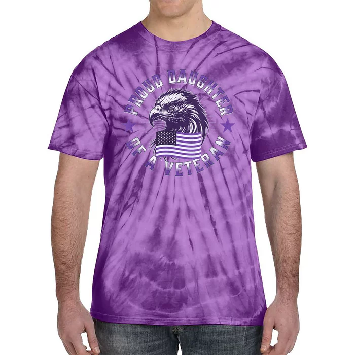 Proud Daughter of Veteran Military Child Month Quote Purple Tie-Dye T-Shirt