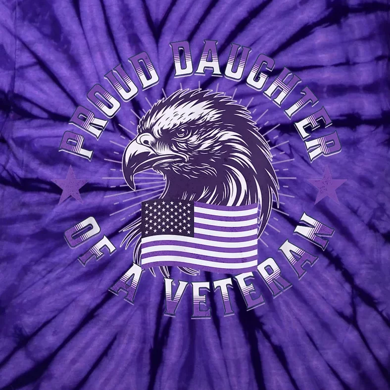 Proud Daughter of Veteran Military Child Month Quote Purple Tie-Dye T-Shirt