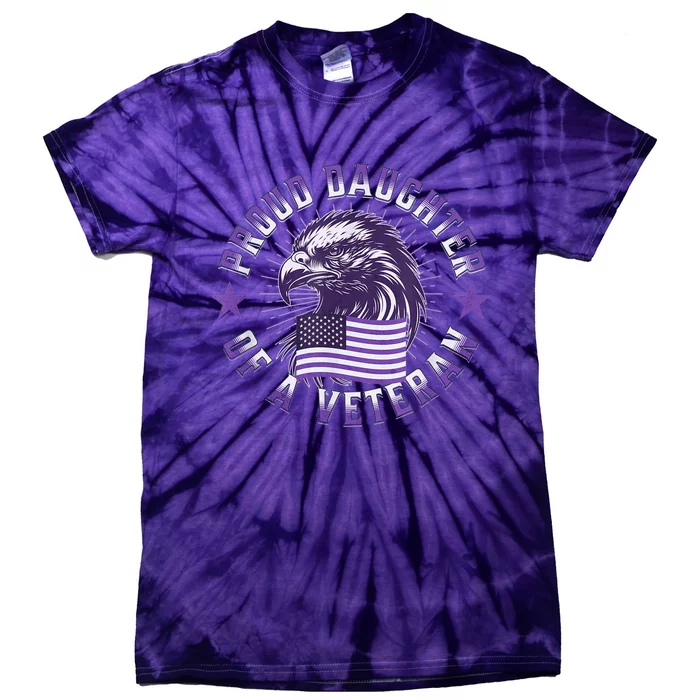 Proud Daughter of Veteran Military Child Month Quote Purple Tie-Dye T-Shirt