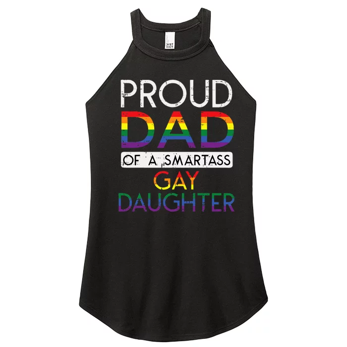 Proud Dad Of A Gay Daughter Straight Ally Lgbtq Pride Month Women’s Perfect Tri Rocker Tank