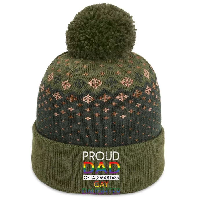 Proud Dad Of A Gay Daughter Straight Ally Lgbtq Pride Month The Baniff Cuffed Pom Beanie