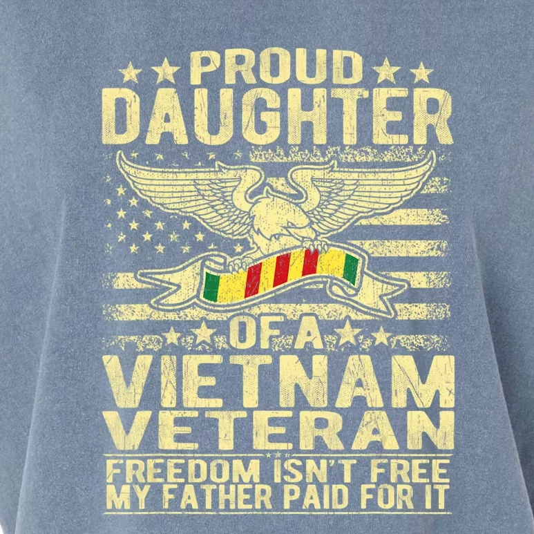 Proud Daughter Of Vietnam Veteran Us Flag Military Family Garment-Dyed Women's Muscle Tee