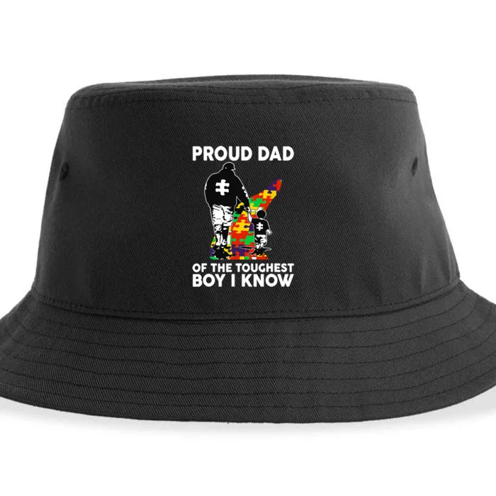 Proud Dad Of The Toughest I Know Autism Awareness Sustainable Bucket Hat