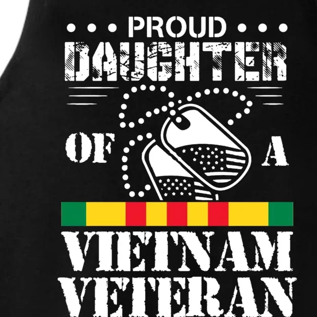 Proud Daughter Of A Vietnam Veteran Ladies Tri-Blend Wicking Tank