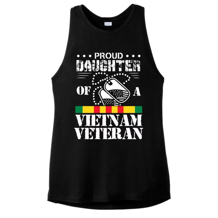 Proud Daughter Of A Vietnam Veteran Ladies Tri-Blend Wicking Tank