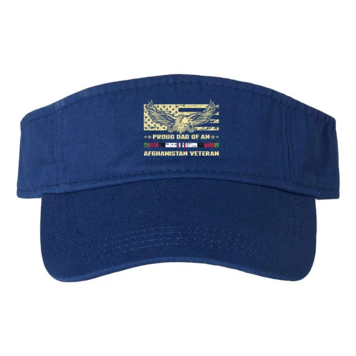 Proud Dad Of An Afghanistan Veteran Military Vets Father Gift Valucap Bio-Washed Visor