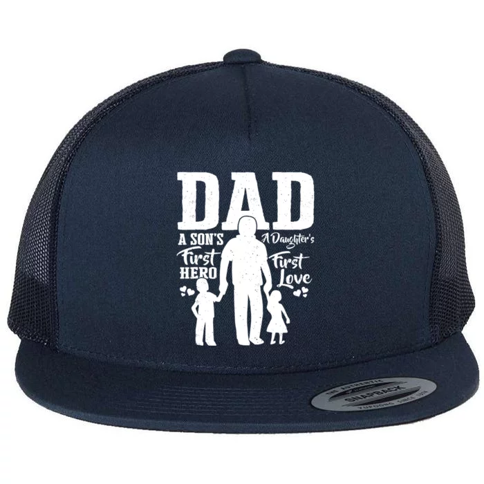 Proud Dad Of Twins Best Fathers Day Gift From Son Flat Bill Trucker Hat